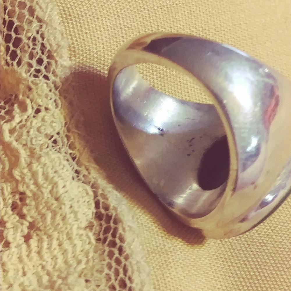 *MALACHITE SILVER RING. SIZE 5 - Picture 4 of 6